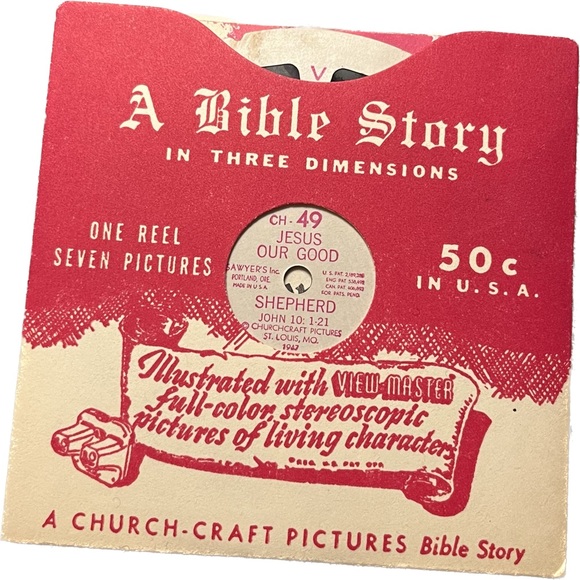 🎈2/$20 - VIEW-MASTER Reel CH-49 “A Bible Story in 3D” 1947. - Picture 2 of 6